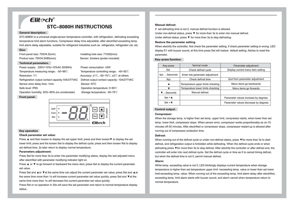 DXH000 - Dixhital STC-8080H 1 sonde
