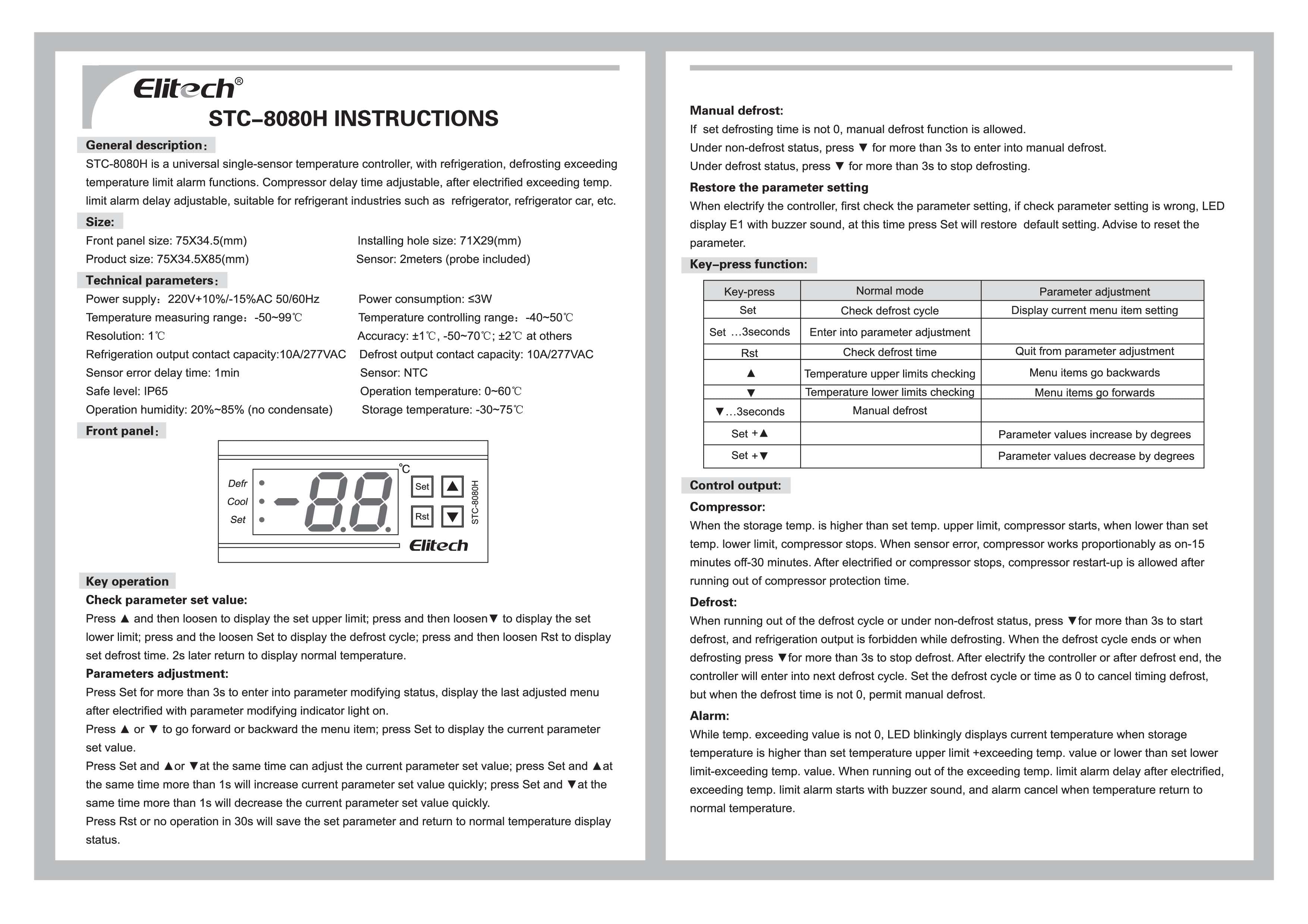 DXH000 - Dixhital STC-8080H 1 sonde