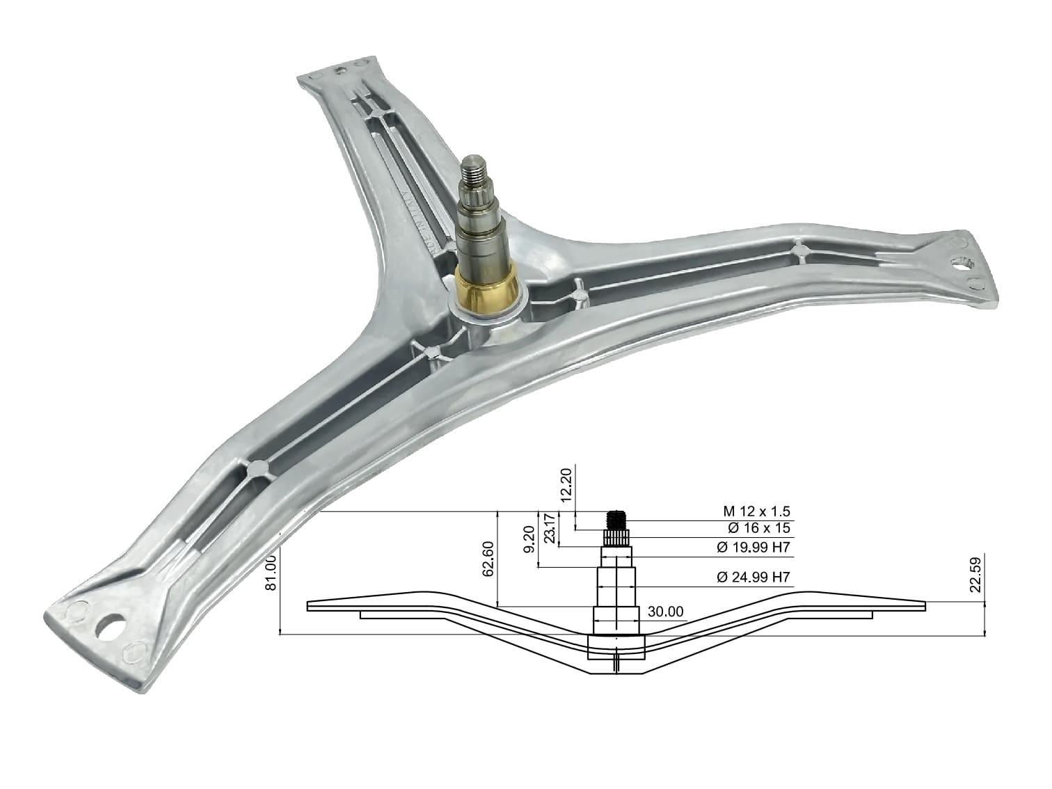 AKS0500 - Aks lavatrice candy 30-25-20-82 mm EBI.759