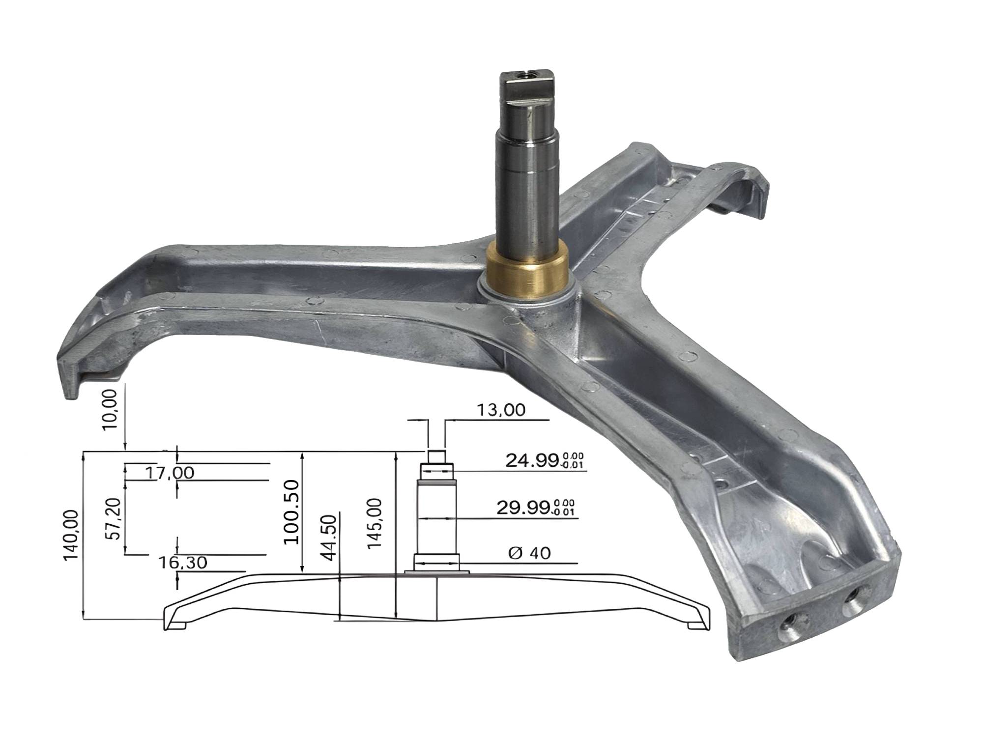 AKS0718 - Aks lavatrice zanussi 40-30-25-100.5mm
