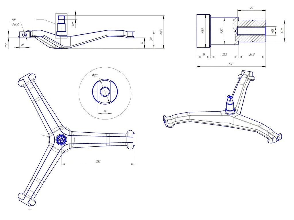 AKS1122 - Aks lavatrice indesit 30-25-20-63 mm EBI.789
