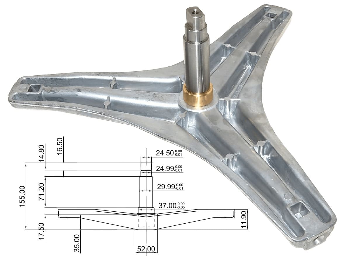 AKS1300 - Aks lavatrice lg 37-30-25-120 mm EBI.711