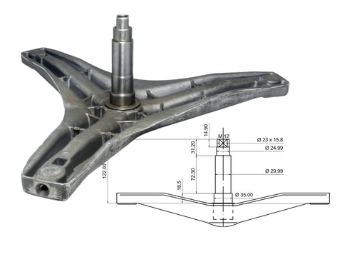 AKS1614 - Aks lavatrice samsung 35-30-25-122 mm EBI.749