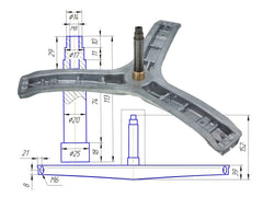 AKS2001 - Aks lavatrice Ocean/Vestel 25-20-17-113 mm (EBI.766)