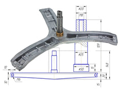 AKS2002 - Aks lavatrice Ocean/Vestel 30-25-20-109 mm (EBI.767)