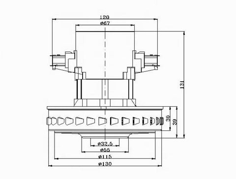 FSH018 - Motor fshese rafsh L130mm ø130mm 1200w