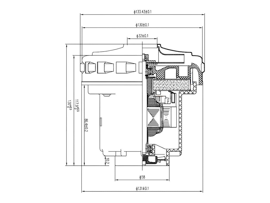 FSH060 - Motor fshese domel rafsh L130mm Ø130mm 1350w