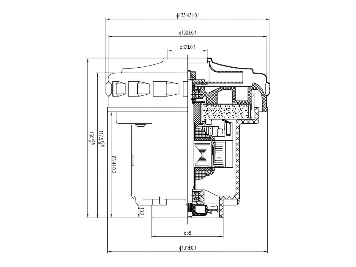 FSH060 - Motor fshese domel rafsh L130mm Ø130mm 1350w