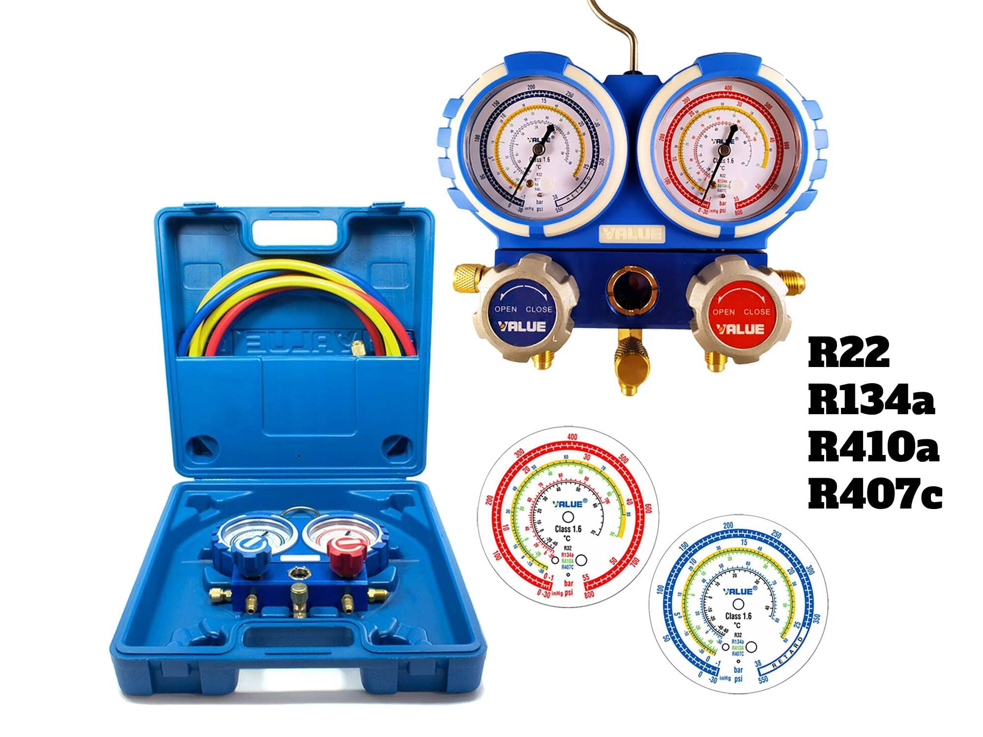 MNM207 - Valixhe manometer dopio+3 tuba (VMG-2-R410A-B) value