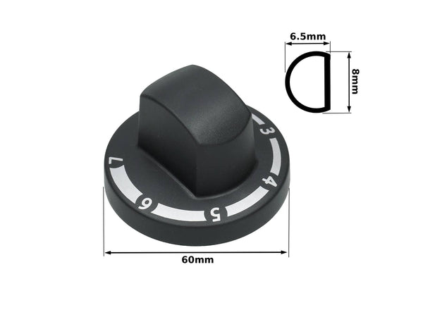 MNP412 - Manopol prof.sobe ø60mm ø8x6.5mm