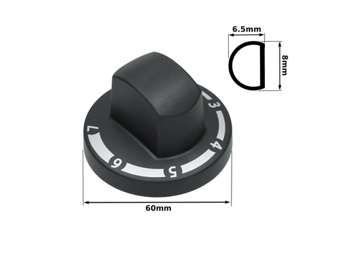 MNP412 - Manopol prof.sobe ø60mm ø8x6.5mm