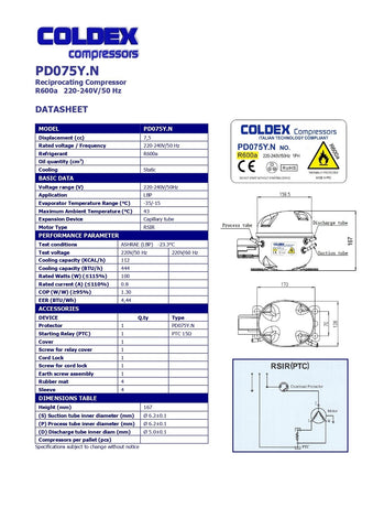MFF01CX - Kompresor R600 LBP 07.50cm³ Coldex PD075Y.N 1/6hp 130w