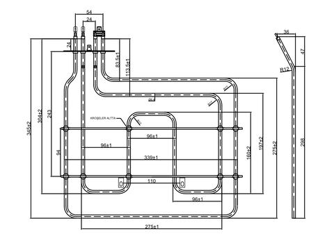 RZS0207 - Rezistence sobe dopio d.anesore 8.6cm Beko 1100+1100w STF