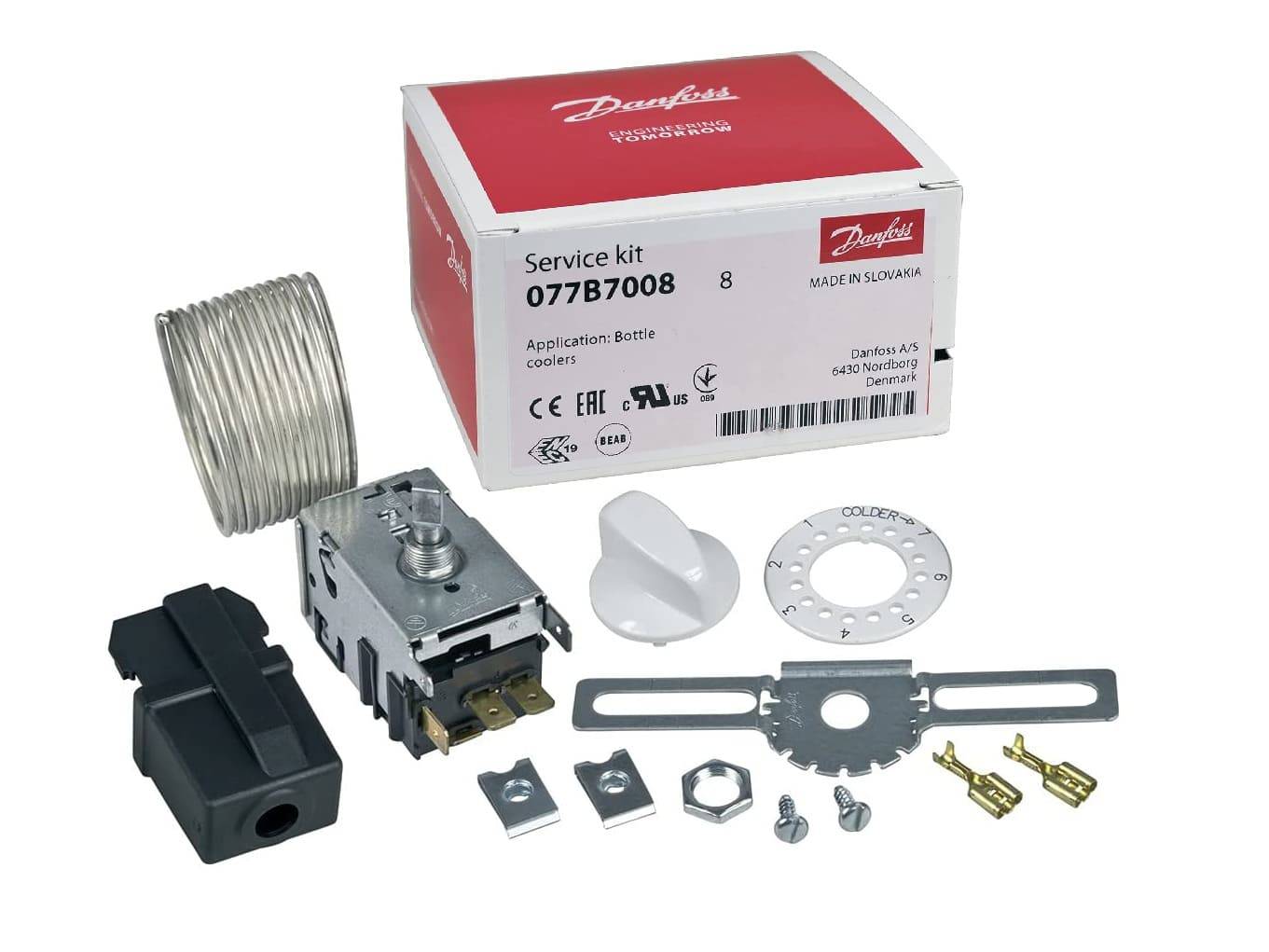 TRF204 - Kit termostat frigo Danfoss nr8 VB7 (077B7008) 200cm 3k