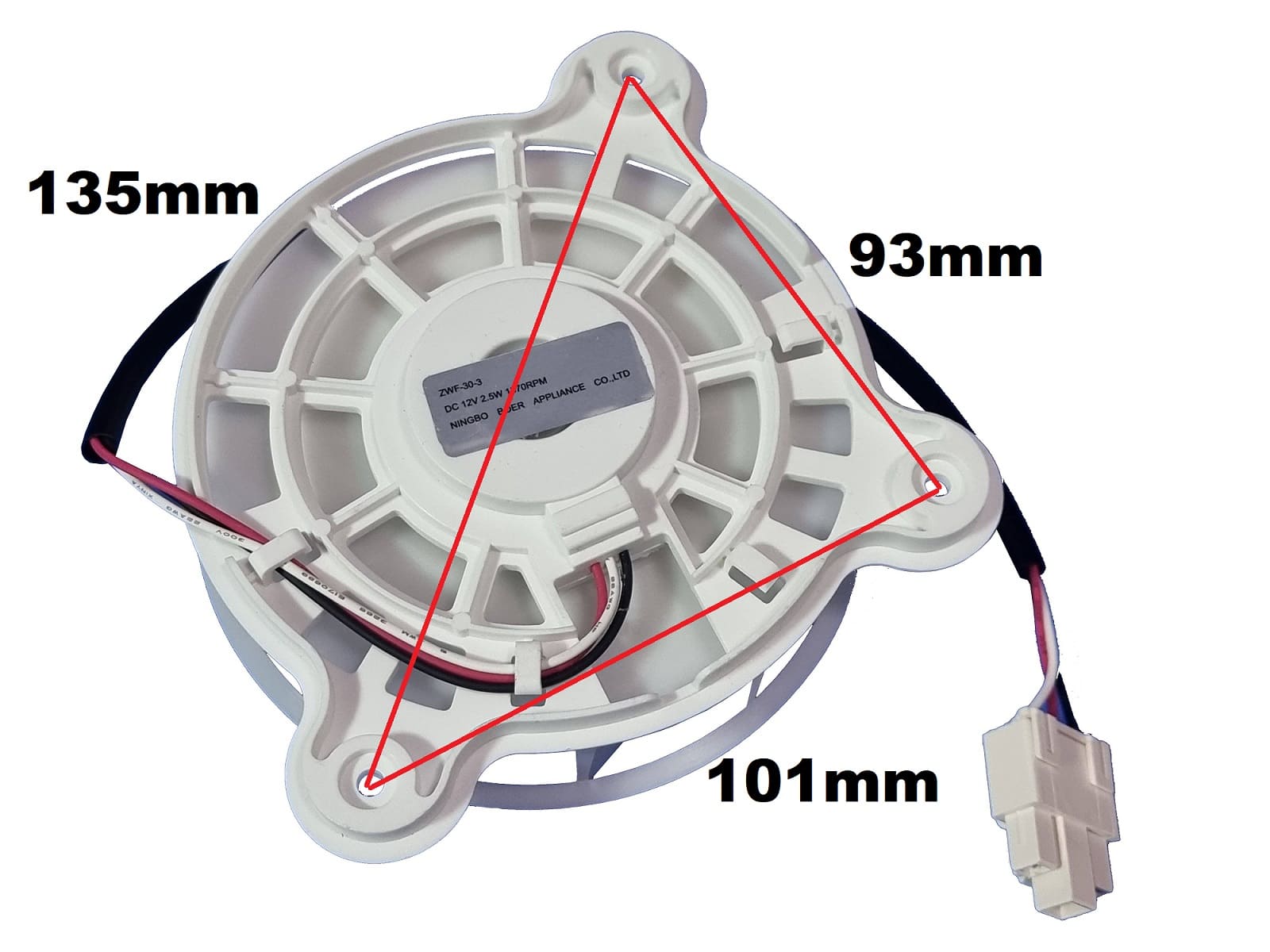 VNT416 - Ventilator no frost DC12v 1780rpm 2.5w 3fije