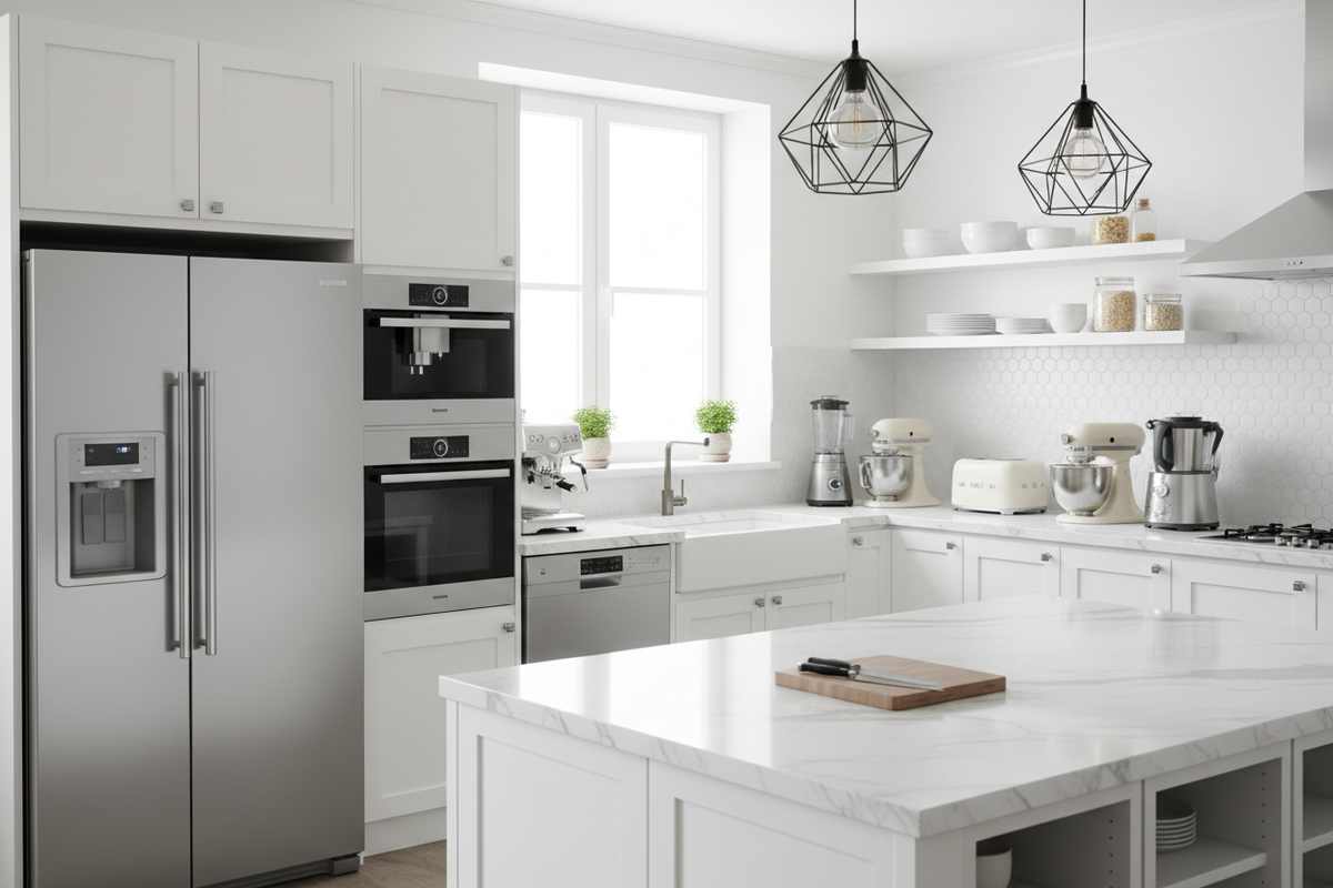 kitchen equipmentsin one phote make that modern kkitchen