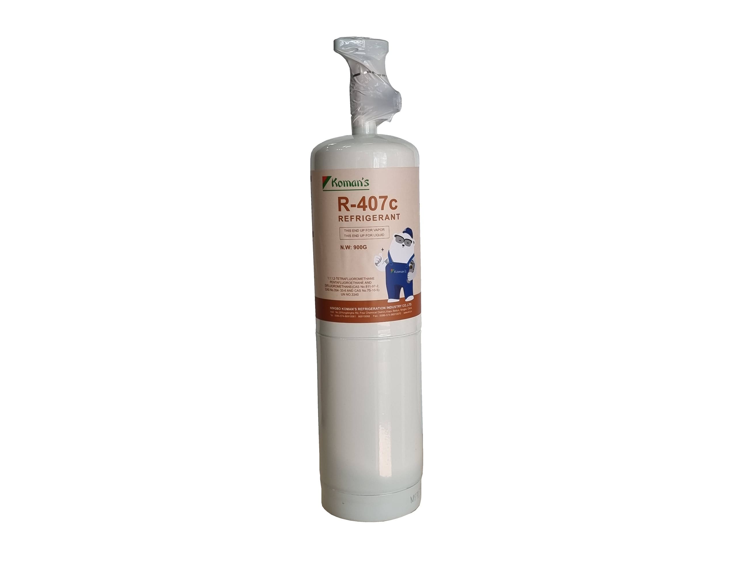 GAZ014 - Bombul gazi litrosh/rubinet R407c (900g) koman's
