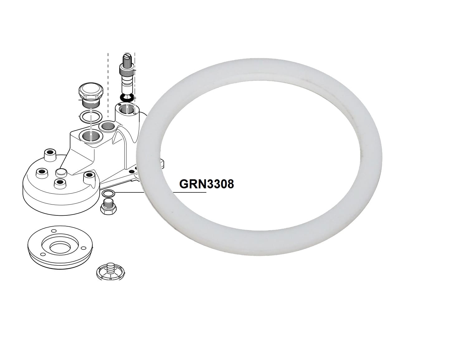 GRN3308 - Guarnicion tap grupi teflon ø17x12x0.5mm E91