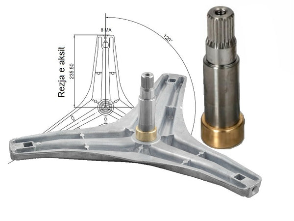 AKS1304 - Aks lavatrice lg 37-30-25-116 mm (EBI.722)