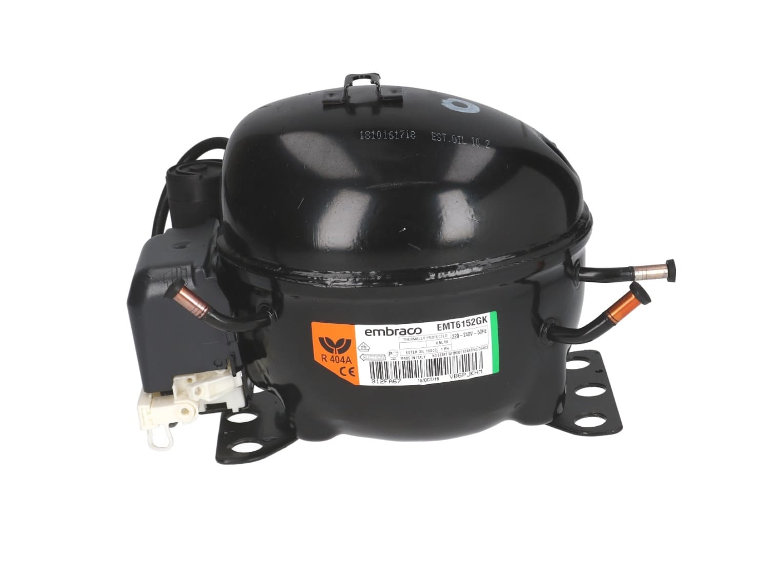 MFI57EB - Kompresor R404 HBP 04.5cm³ EMBRACO EMT6152GK 1/4hp 453w