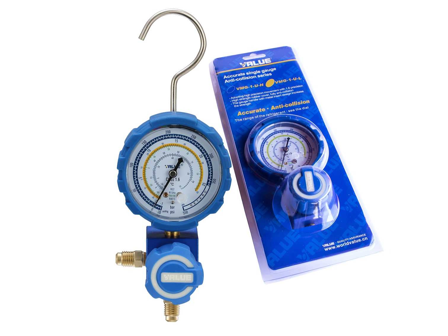 MNM102 - Manometer tek R134a (VMG-1-U-L) value mbrojtese