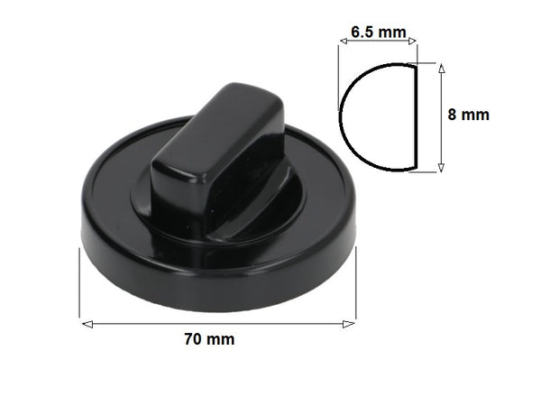 MNP401 - Manopol prof.sobe ø70 mm (ø8x6.5 mm)