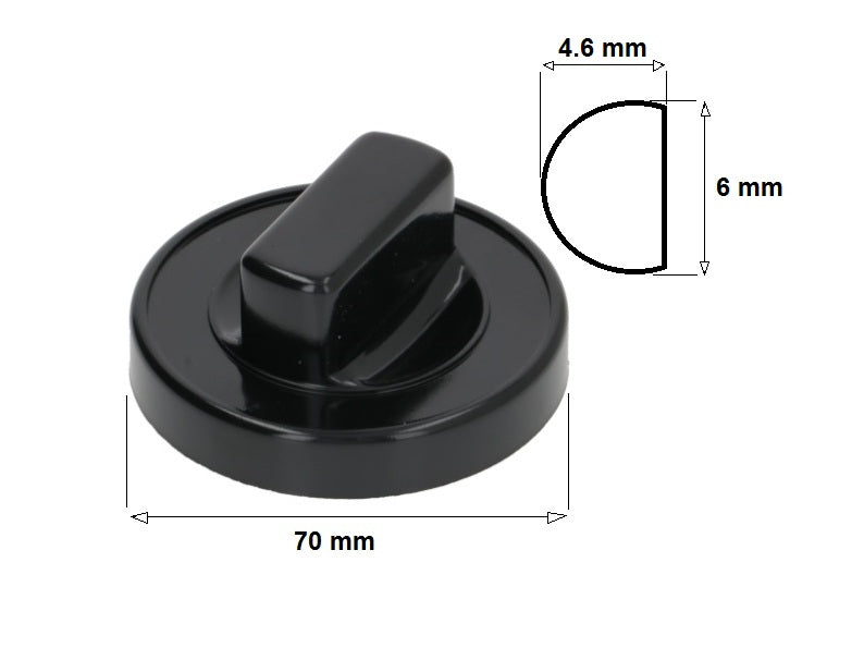 MNP402 - Manopol prof.sobe ø70 mm (ø6x4.6 mm)