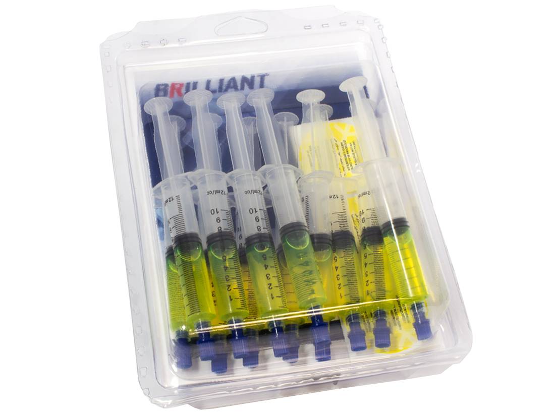 SPI004 - Set12 shiringa te verdha gjurmues rjedhje 7.5ml (ACL129UN) + rekord