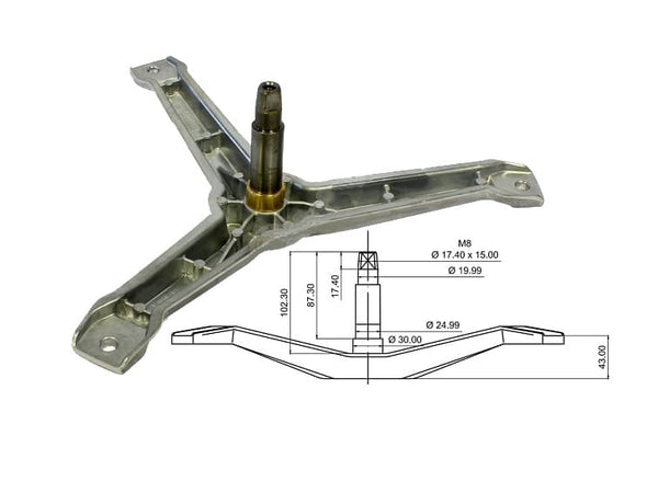 AKS0409 - Aks lavatrice balay 30-25-20-102.3 mm (EBI.757)